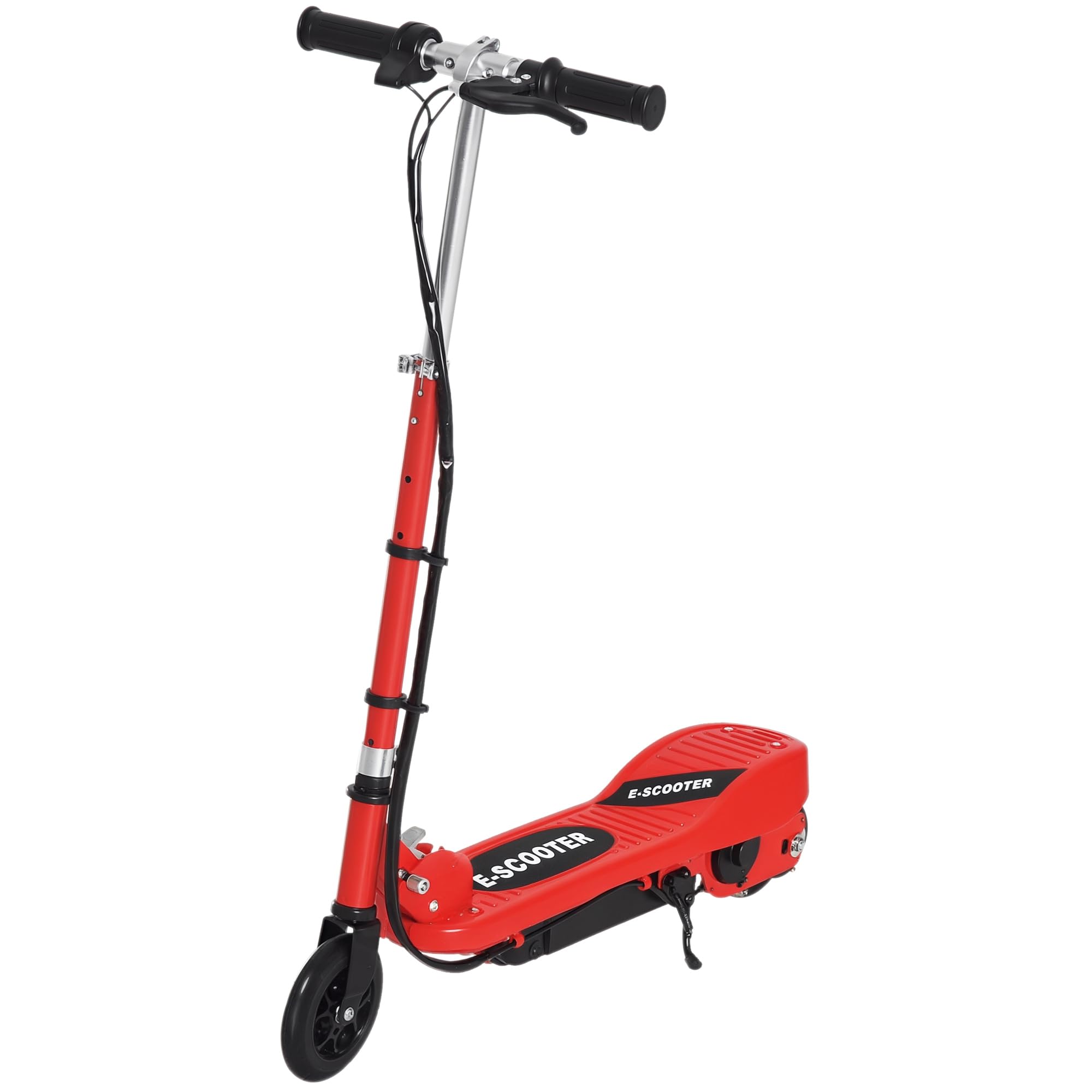 HOMCOM Patinete Eléctrico Plegable +7 Años 24V Altura Ajustable Negro | para Niños, Scooter, Batería Recargable, Velocidad hasta 12 km/h, Freno, Carga 50 kg, 74x36x82,5-92,5 cm