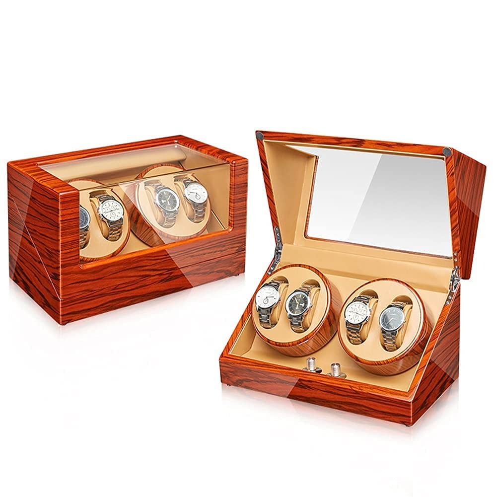 Uhrenbeweger, automatische Uhrenbewegerbox mit leisem Motor, 5 Rotationsmodi, Displayhalter, Organizer, Aufbewahrungskoffer für die meisten Armbanduhren, Uhrenbeweger