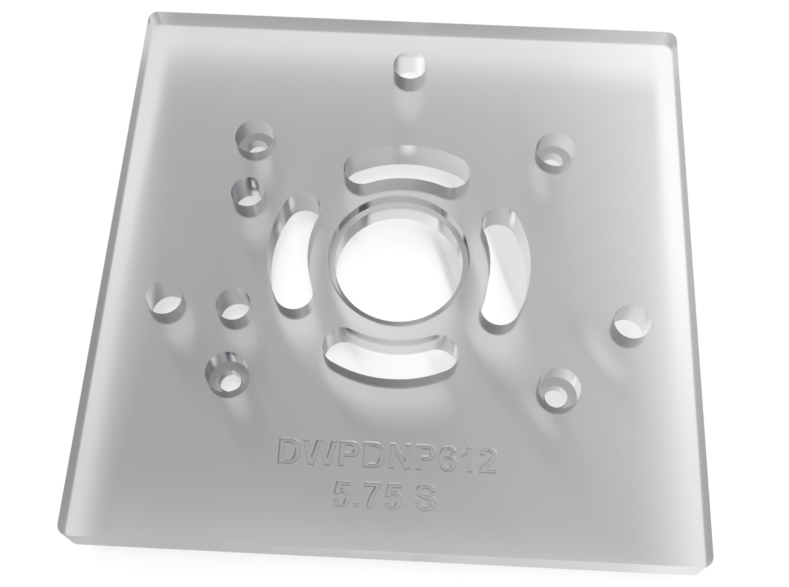 Fastfish3/8"" Thick 5.75"" precision machined square acrylic baseplate upgrade with bushing compatibility for Dewalt DNP612, DWPDNP612