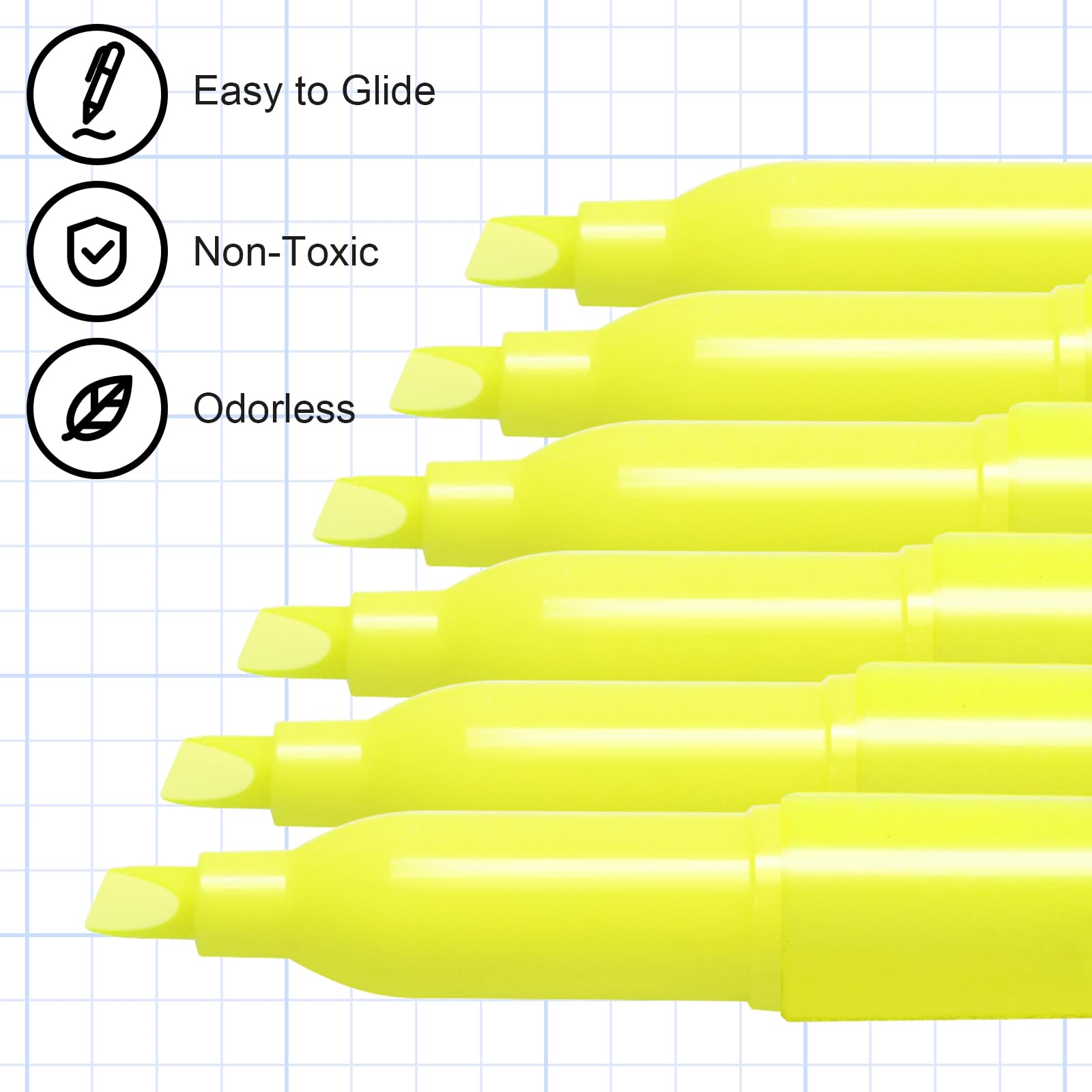 Zorfeter 30 Stück gelbe Textmarker, helle Textmarker, Keilspitze, kein Ausbluten, fluoreszierende Schulbedarf für Büro/Lehrer