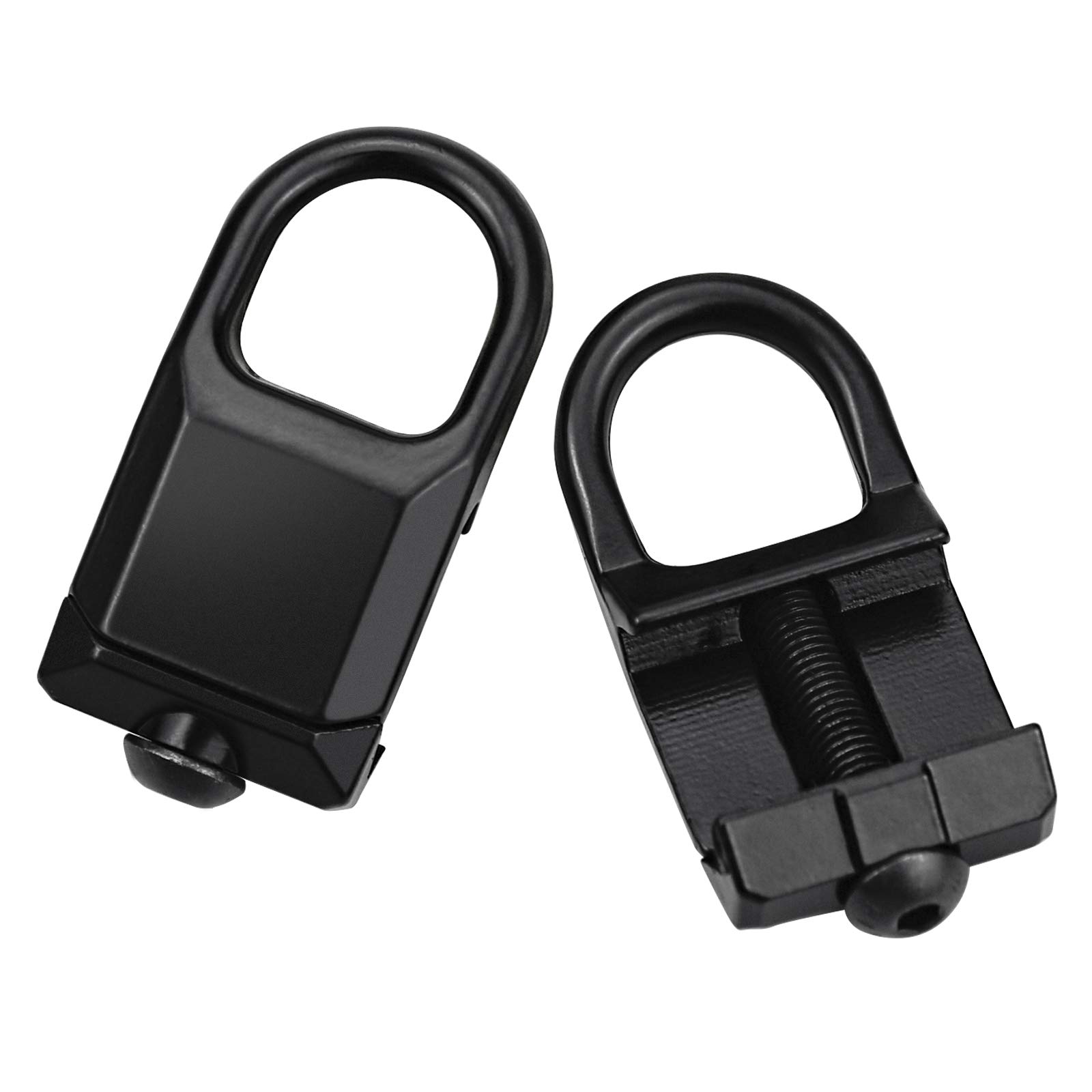 Clip Tattica con Passante, 2 Pezzi Anello Adattatore per Imbracatura per Montaggio su 20mm Rail Picatinny, Punto di Attacco Rotaia per Caccia Tattica