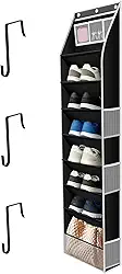 Organizador de sapatos acima da porta serve para 16 a 24 pares, organizador de sapatos para pendurar na porta do armário com bolso grande, sapateira para pendurar para botas, brinquedos
