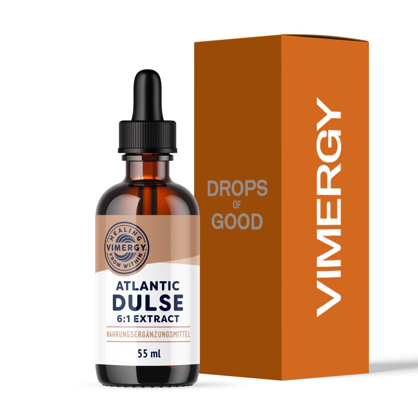 Vimergy Atlantic Dulse – Nahrungsergänzung aus Lappentang – Atlantic Dulse Tropfen auf Glycerinbasis – Rezeptur ohne Zucker oder Bindemittel – Gentechnik- und Glutenfrei (55 ml)