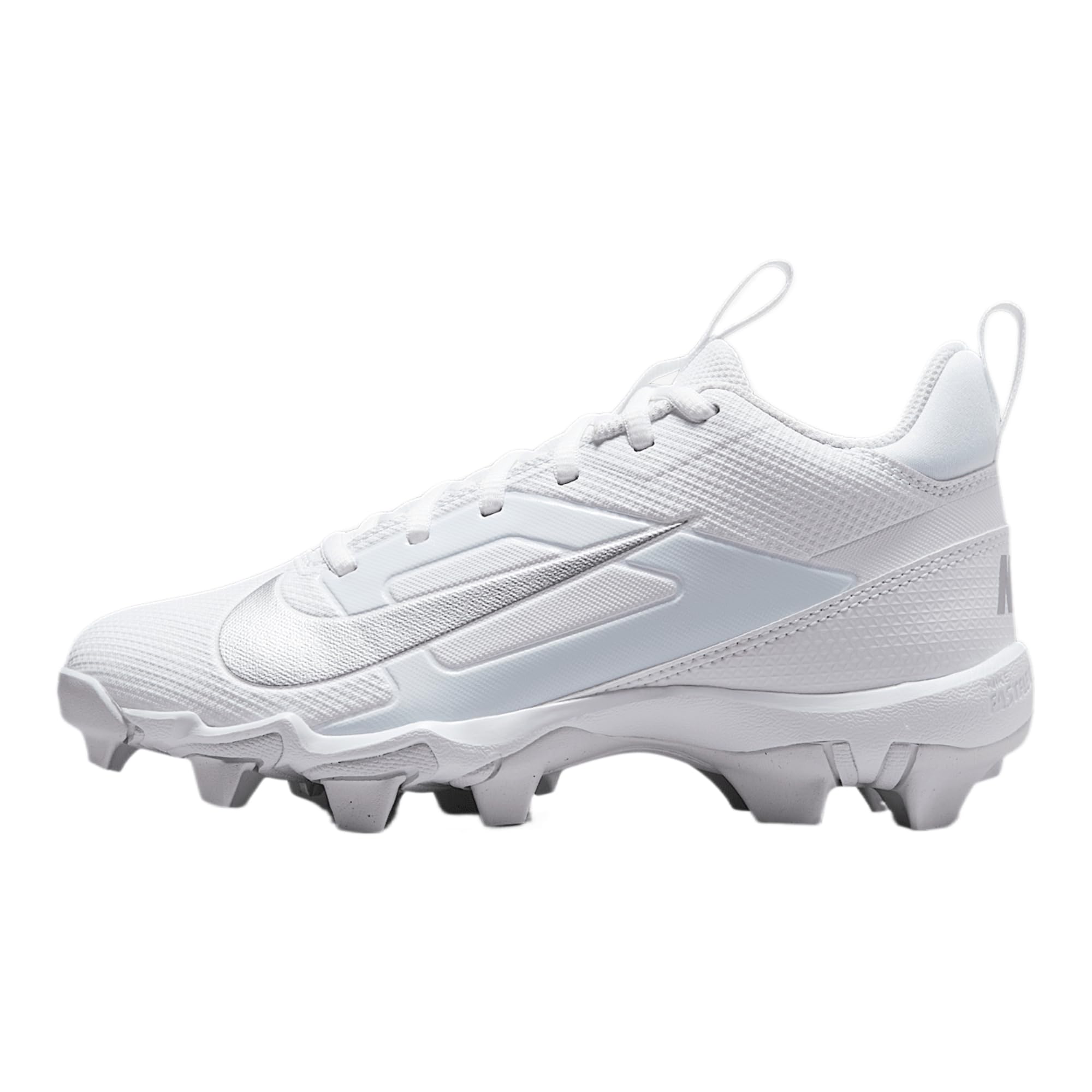 Nike Alpha Menace 4 Shark Big Kids' Football Cleats (FQ4012-101, White/Metallic Silver) Size
