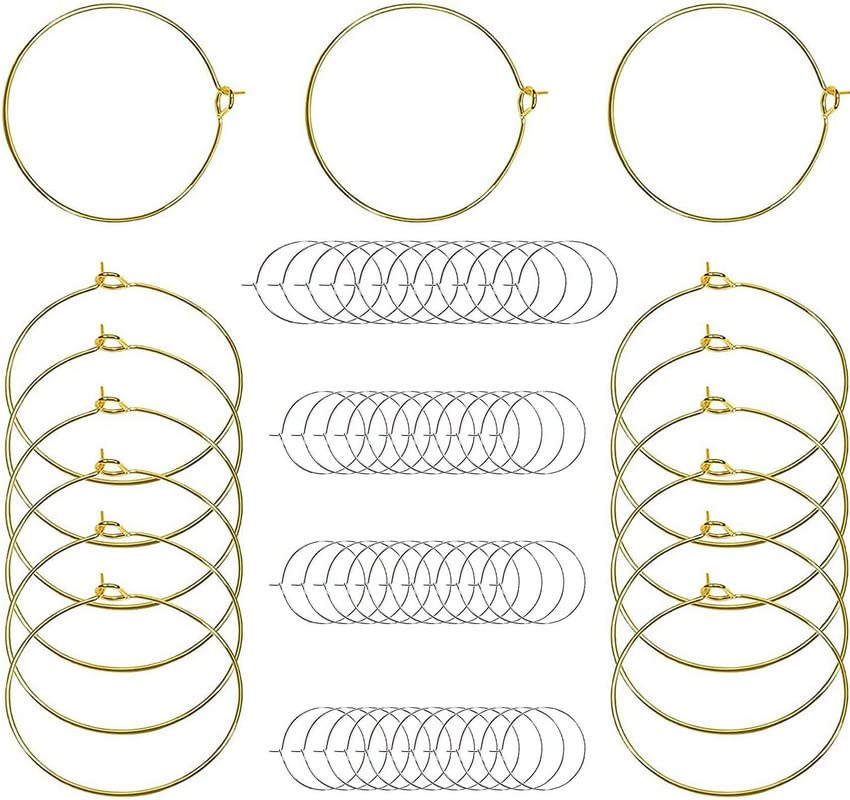 DIY Crafts 30 Pcs, Silver, Wine Glass Charm Rings Open Earring Beading Hoop Party Favor For Beading & Jewellery-Making Silver/Gold/Nicel/Mehandi (30 Pcs, Silver)-image-41