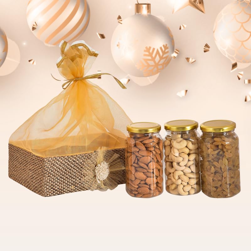 Image of NUTRI MIRACLE Dry Fruits Gift Pack for Thank You Gesture | Celebration Hamper for Congratulations & Retirement