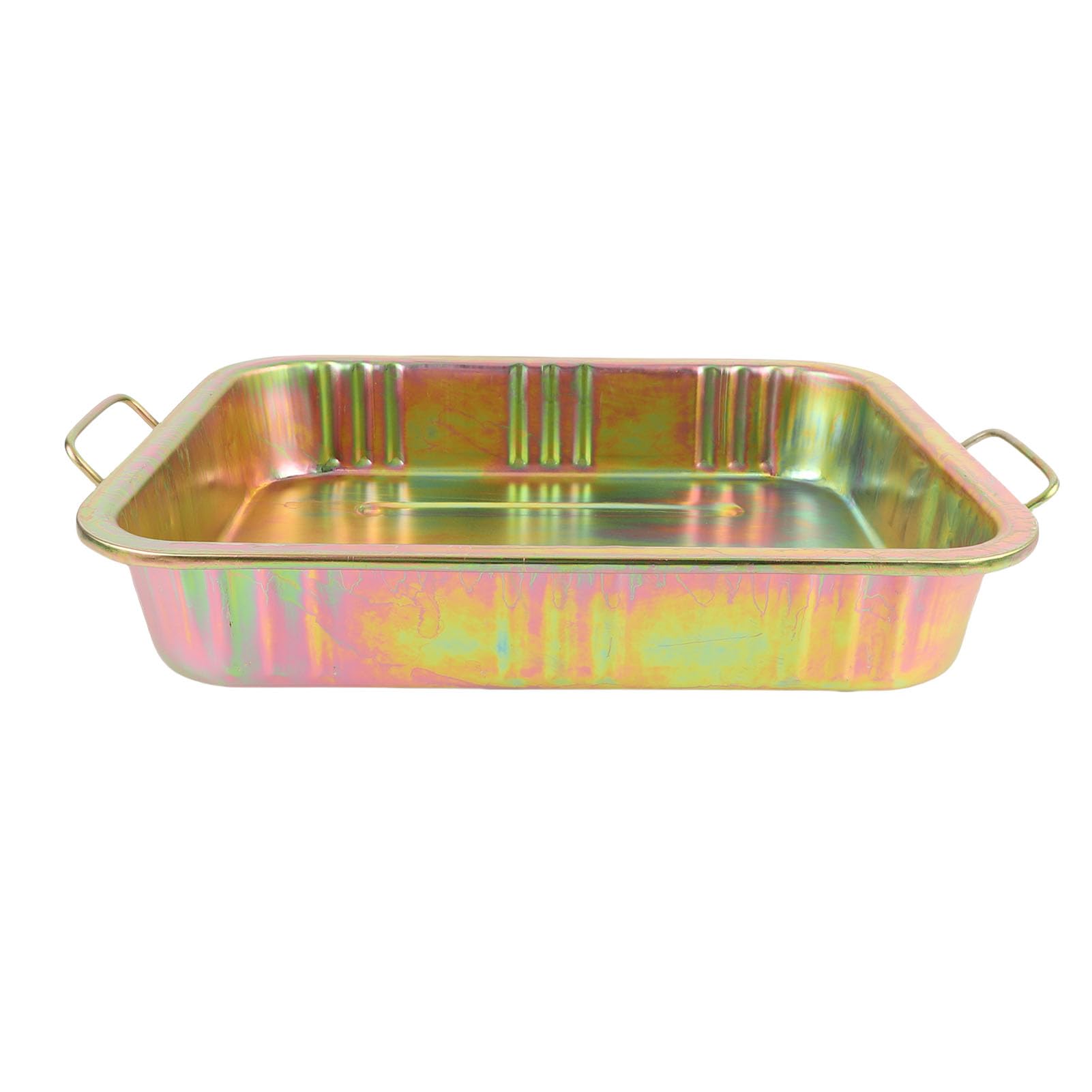 Bandeja de goteo de aceite de 13 litros 48,5 x 37,5 x 9 cm Bandeja de drenaje de aceite de hierro galvanizado y recipiente de recogida de líquidos Depósito anticorrosivo a prueba