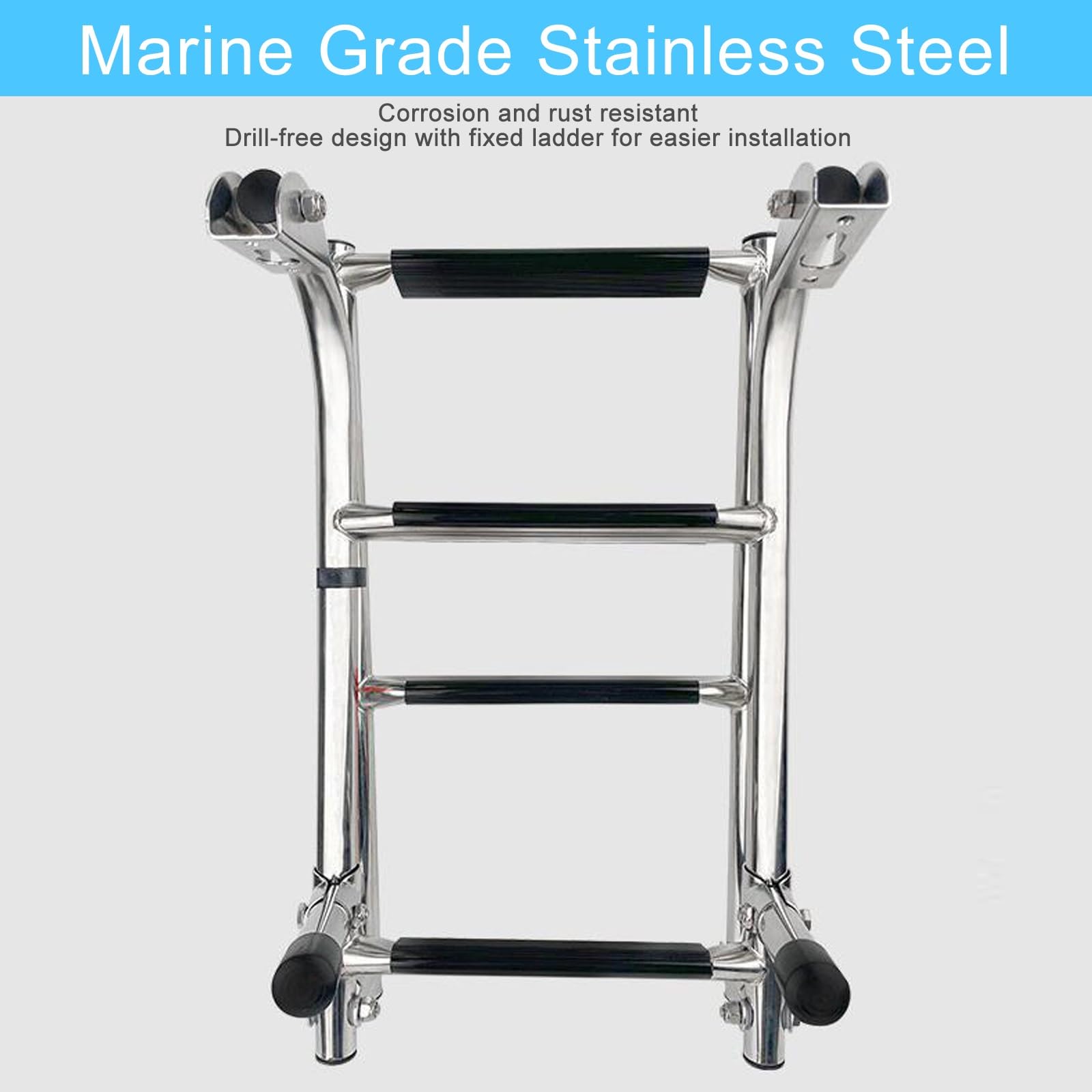 Scaletta Per Barca,Scala Da Immersione Scorrevole Sotto La Piattaforma In Acciaio Inossidabile Per Pontone,Scala Telescopica Per Imbarco Per Barche Marine, Capacità Limitata Di 272kg(60cm/24in)