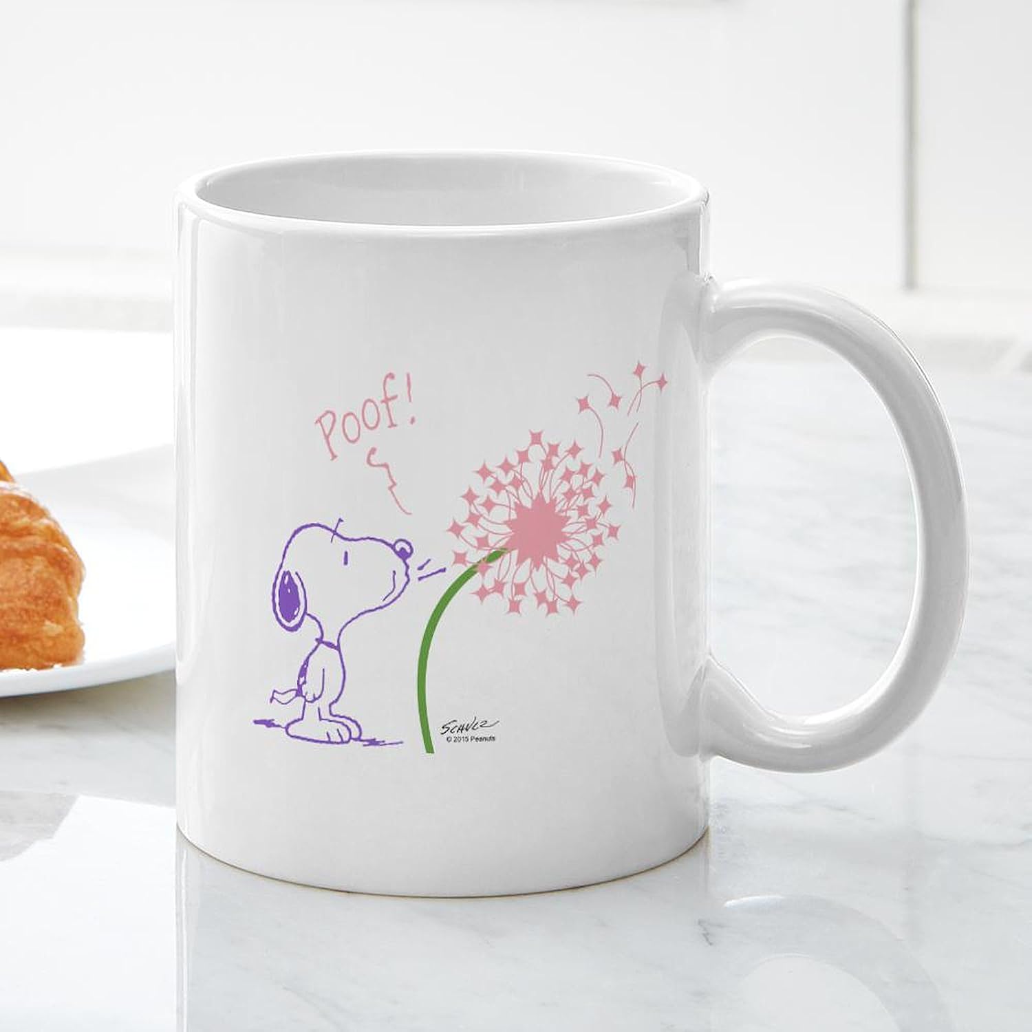 CafePress Snoopy Dandelion Large Mug 11 oz (325 ml) Ceramic Coffee Mug