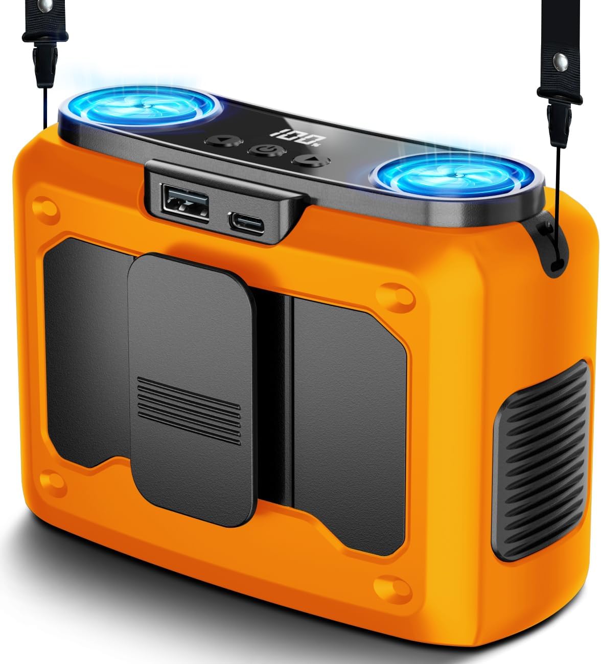 20000mAh Portable Fan,Ture High Speed Dual Motors with 200% Powerful Airflow, Up to 135Hours and Rechargeable Personal Neck Waist HandsFree Wearable Fans for Travel,Camping,Outdoor,Jobhttps://2timesacharm.com/,Sports,Golf