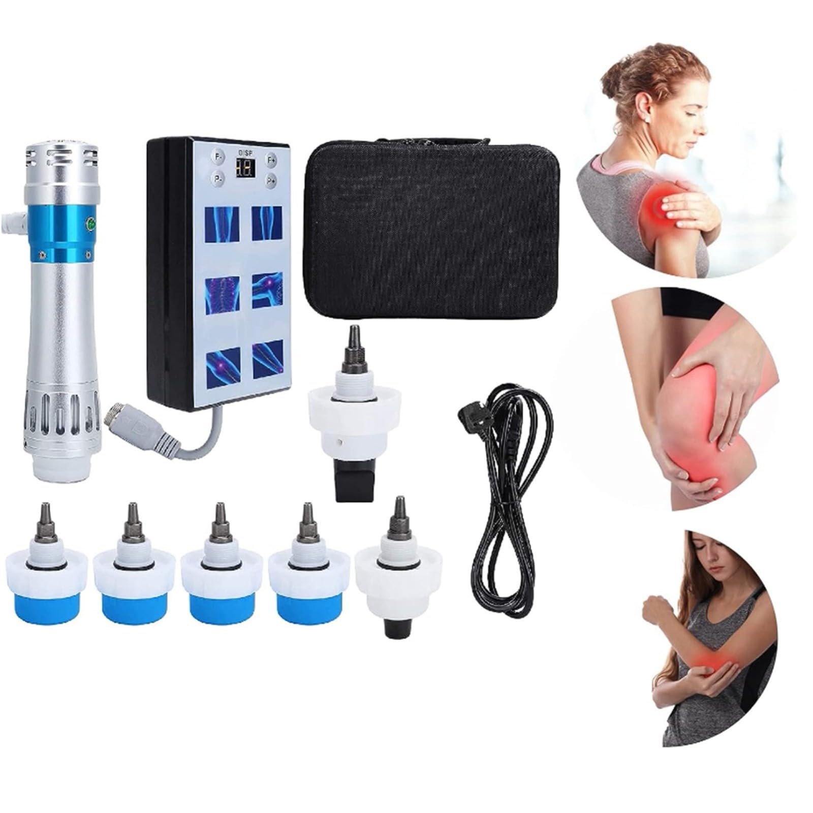 ED Pistola De Masaje Muscular, ED Máquina Electromagnética De Ondas De Choque Extracorpóreas Masajeador De Músculos Profundos Profesional Para Dolor De Rigidez Muscular Dolorosa