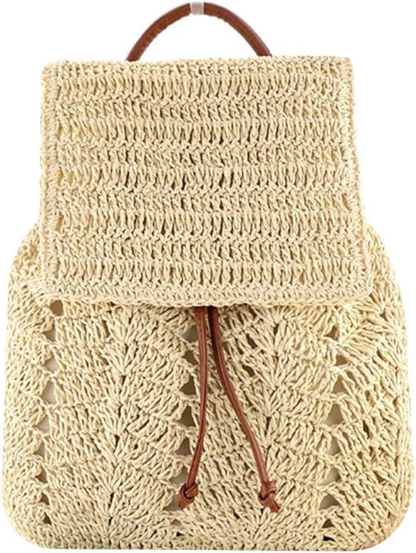 Straw Wicker Handmade Boho Summer Beach Backpack Bag-image-40