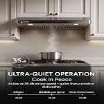 Kitchen Range Hood 30 inch Under Cabinet, 750-CFM Upgraded Gesture Sensing/Touch control/Double Motor, 3 Speed Range Hood with LED Lights Exhaust Fan, Stainless Steel Kitchen Vent Hood Fan