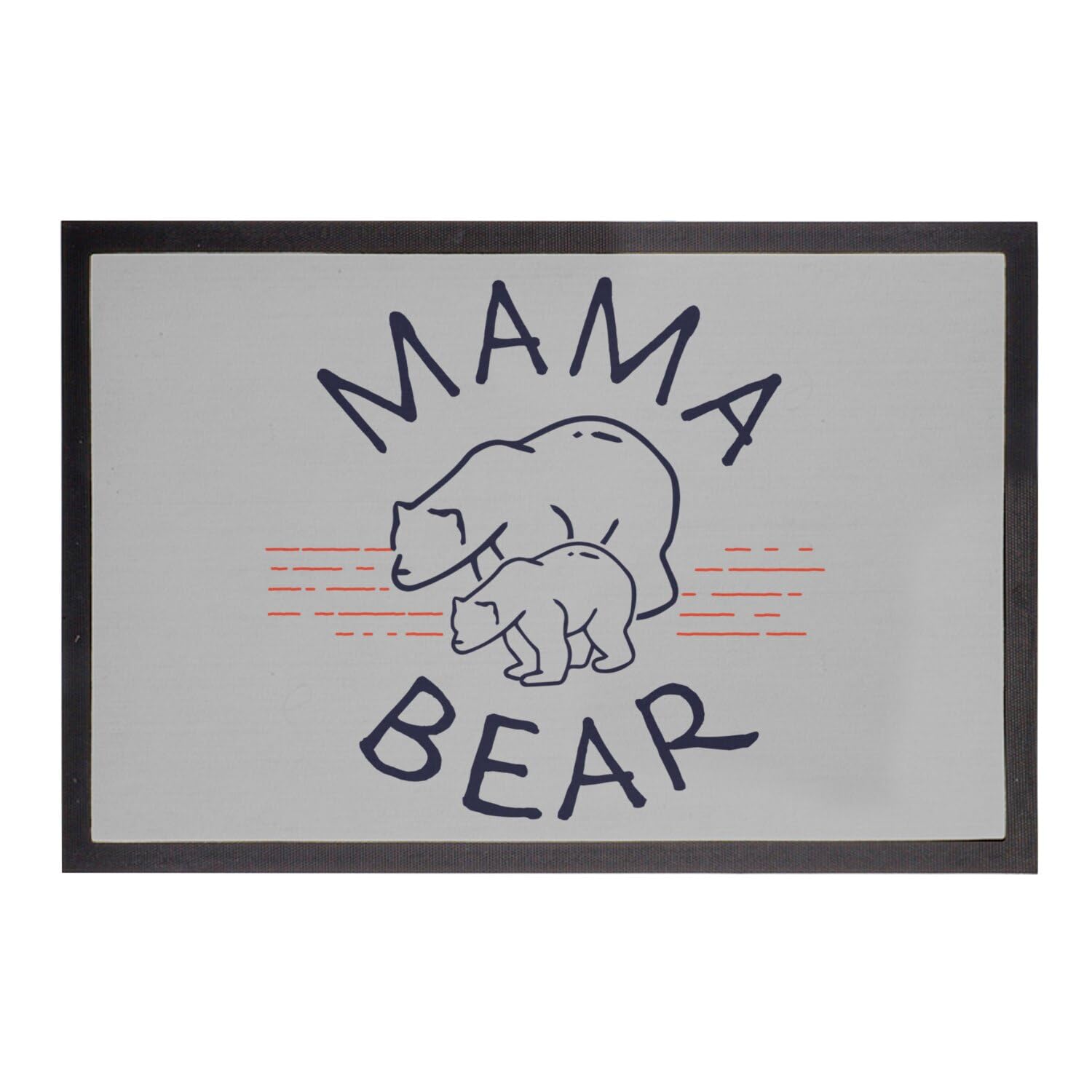 Paillasson Gris Anti-Saleté Grand Format Mama Bear 75x50cm