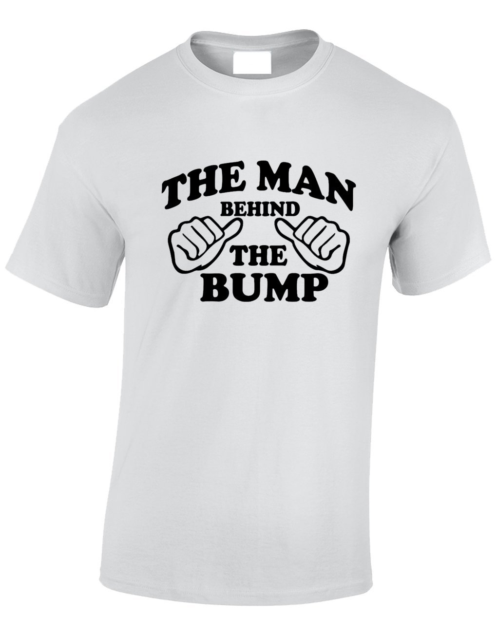 Crown Designs The Man Behind The Bump Funny Cool for Men & Teenagers T-Shirts Tops - White/Large