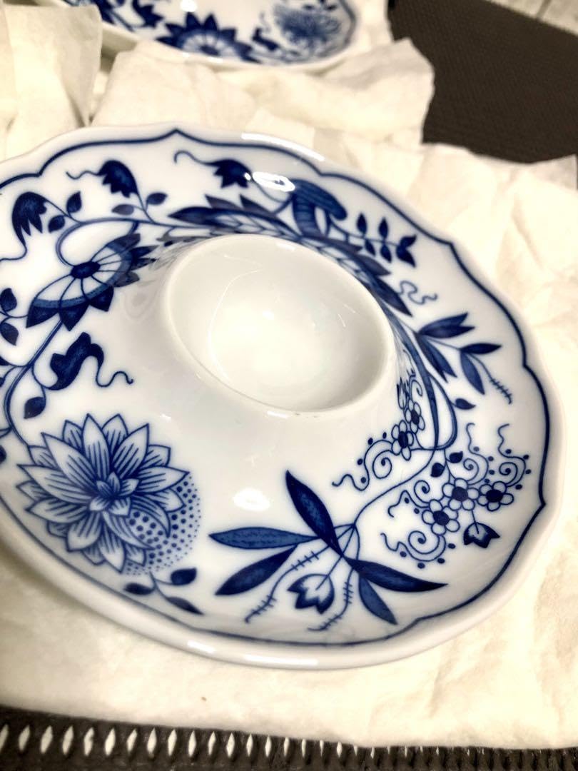 希少 フッチェンロイター ひし形皿 エッグスタンド ブルーオニオン 未使用