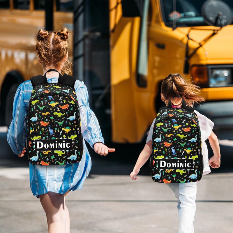 Custom Dinosaur Backpack for Boys Girls Personalized Backpack for Elementary Middle School with Name/Text Customized Back to School Bags for Kids Ages 5-12 with Lunch Box and Pencil Case4