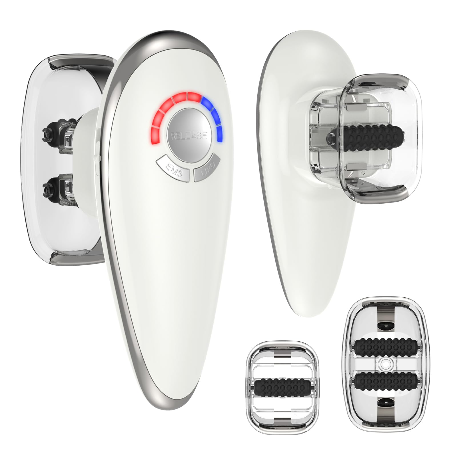 PELCAS Masseur Anti Cellulite, Ventouse Cellulite Électrique avec Rouleau de Massage et EMS, Palper-Rouler et Drainage Lymphatique pour Ventre, Bras, Jambes, Cuisses, Fesses et Poignées d’Amour