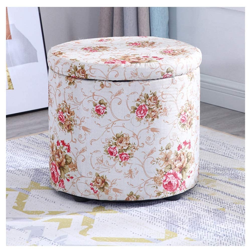 Banc de rangement en bois et tissu gris pour salon et entrée