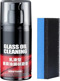 Glass Stripper,Glass Film Removal Cream with Sponge | 100g Water Spot Remover for Glass Surfaces, Quickly and Easily Restore Glass Clarity for a Streak-Free Shine Myjio