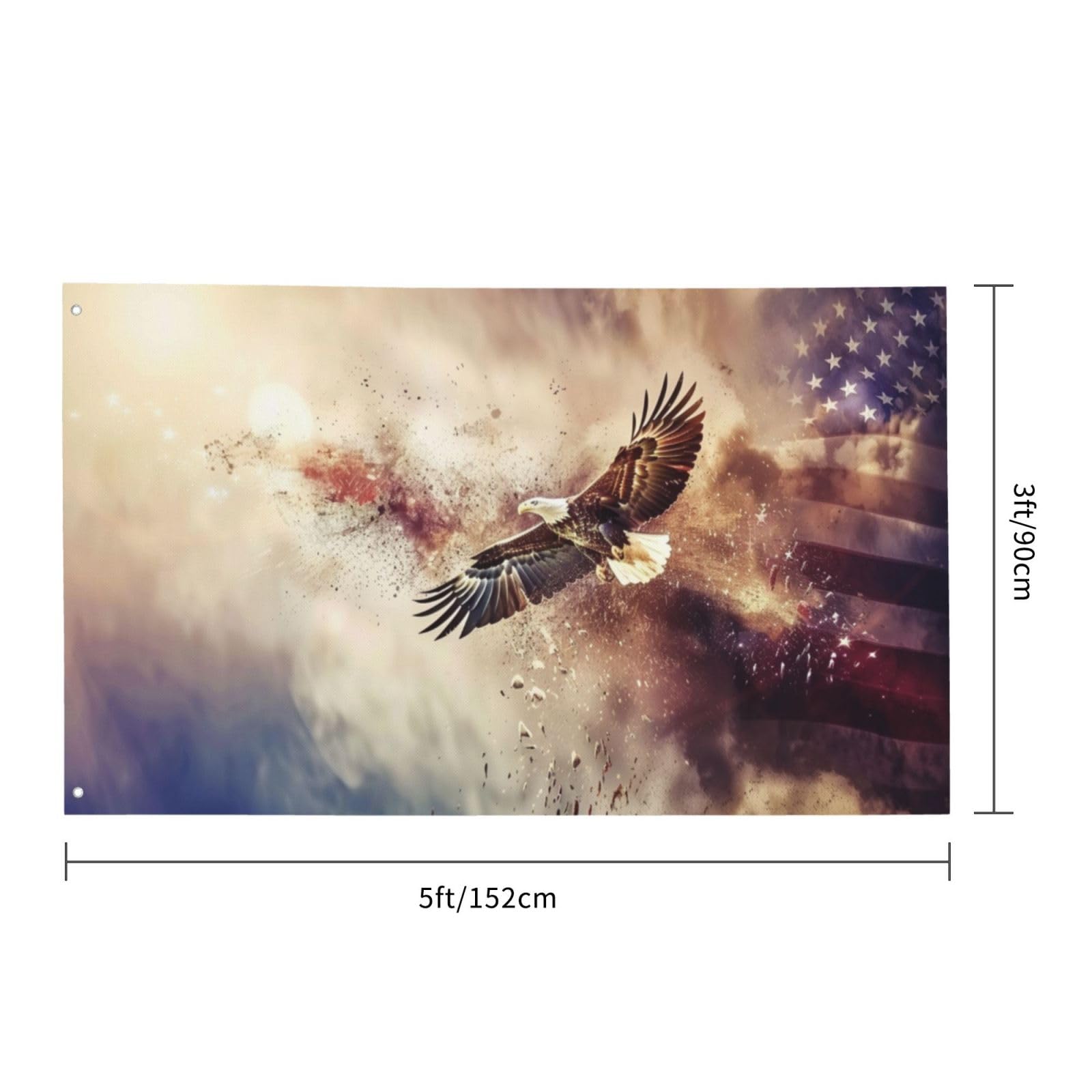 Amazon.co.jp: アメリカハクトウワシの旗 3x5フィート 屋外装飾用