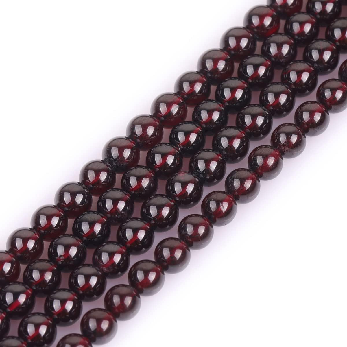 JOE FOREMAN 8mm AAA Grade Garnet Stone Round Beads for Jewelry Making Strand 15" Natural Stone Semi Precious Gemstone DIY Handmade Craft Supplies