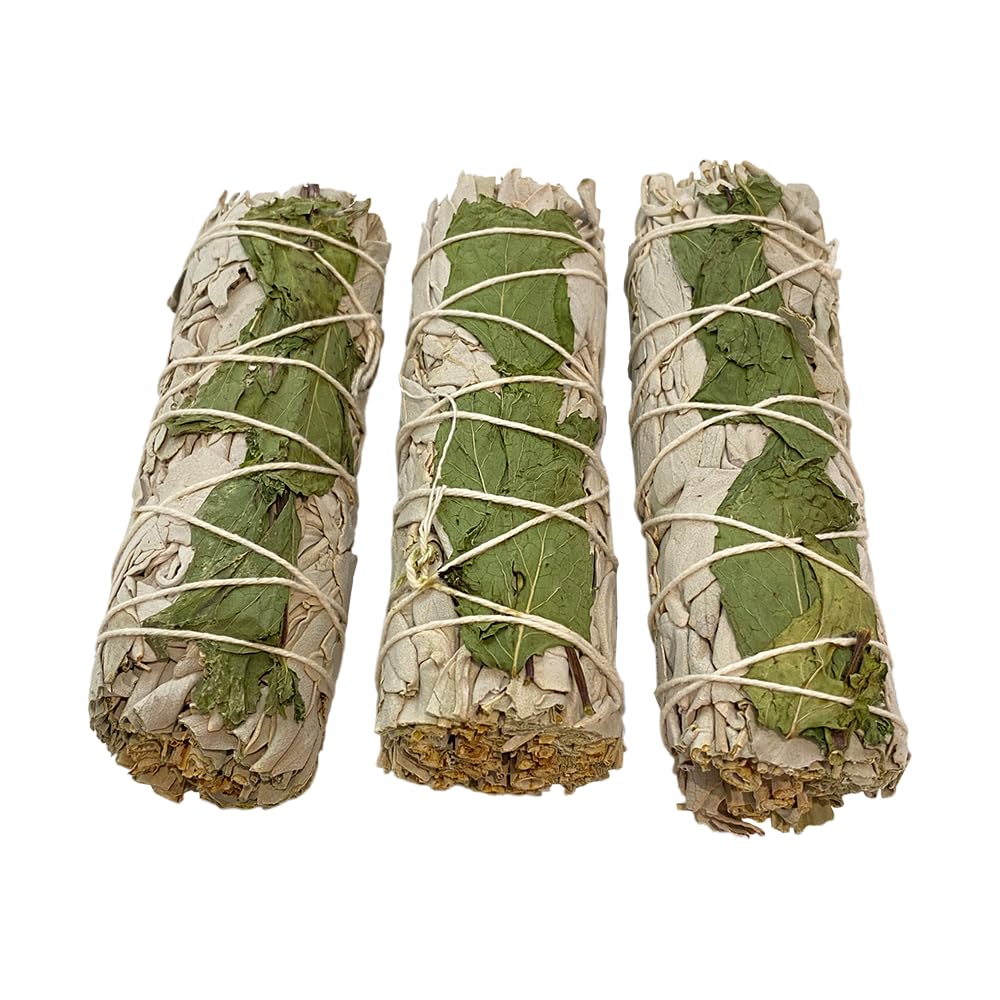 Smudge Stick, White Sage and Peppermint, 4", Pack of 3