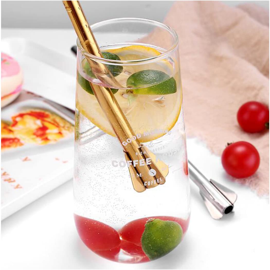 Hoshen 4 Piece Set of 9 Inch Stainless Steel Stirring Straws - Image 3