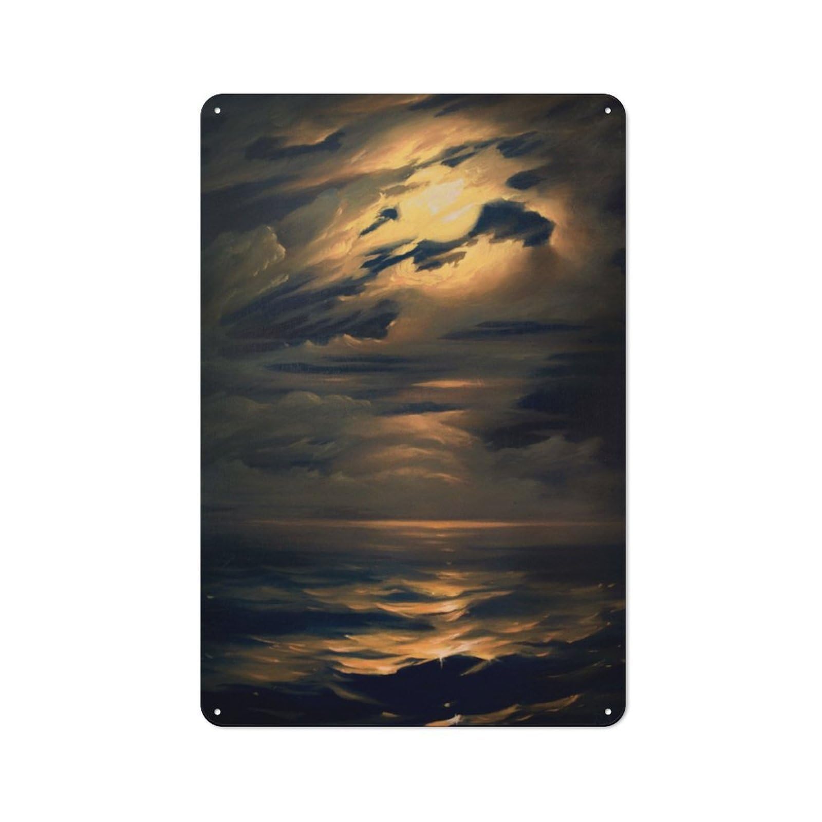 Metal Wall Sign 30x20cm Featuring Moon Rise for Workshop Wall, for Makers And DIY Enthusiasts