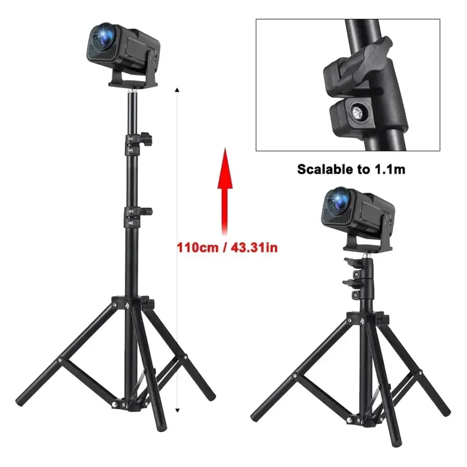 Compatibile con DITONG, treppiede for proiettore, allungabile 110 cm