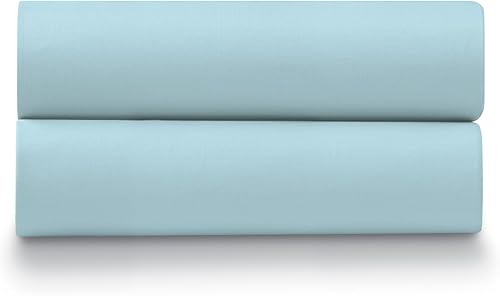 Ella Jayne Juego de 2 fundas de almohada 100% algodón de percal de 300 hilos Aqua KingCal King Fresco y crujiente con un lujoso tacto hotelero