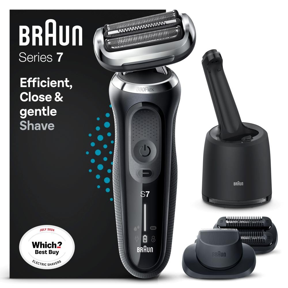 New Braun Men's Series 7 Electric Shaver, Electric Razor For With Beard Trimmer And Stubble Beard Trimmer