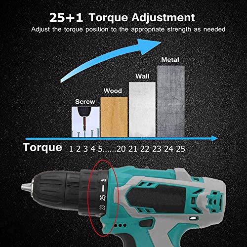 Lithium-Bohrmaschine, 36 V, zwei Batterien, eine Ladung, zwei Geschwindigkeiten zum Schlagbohren, leistungsstarker… – Bild 8