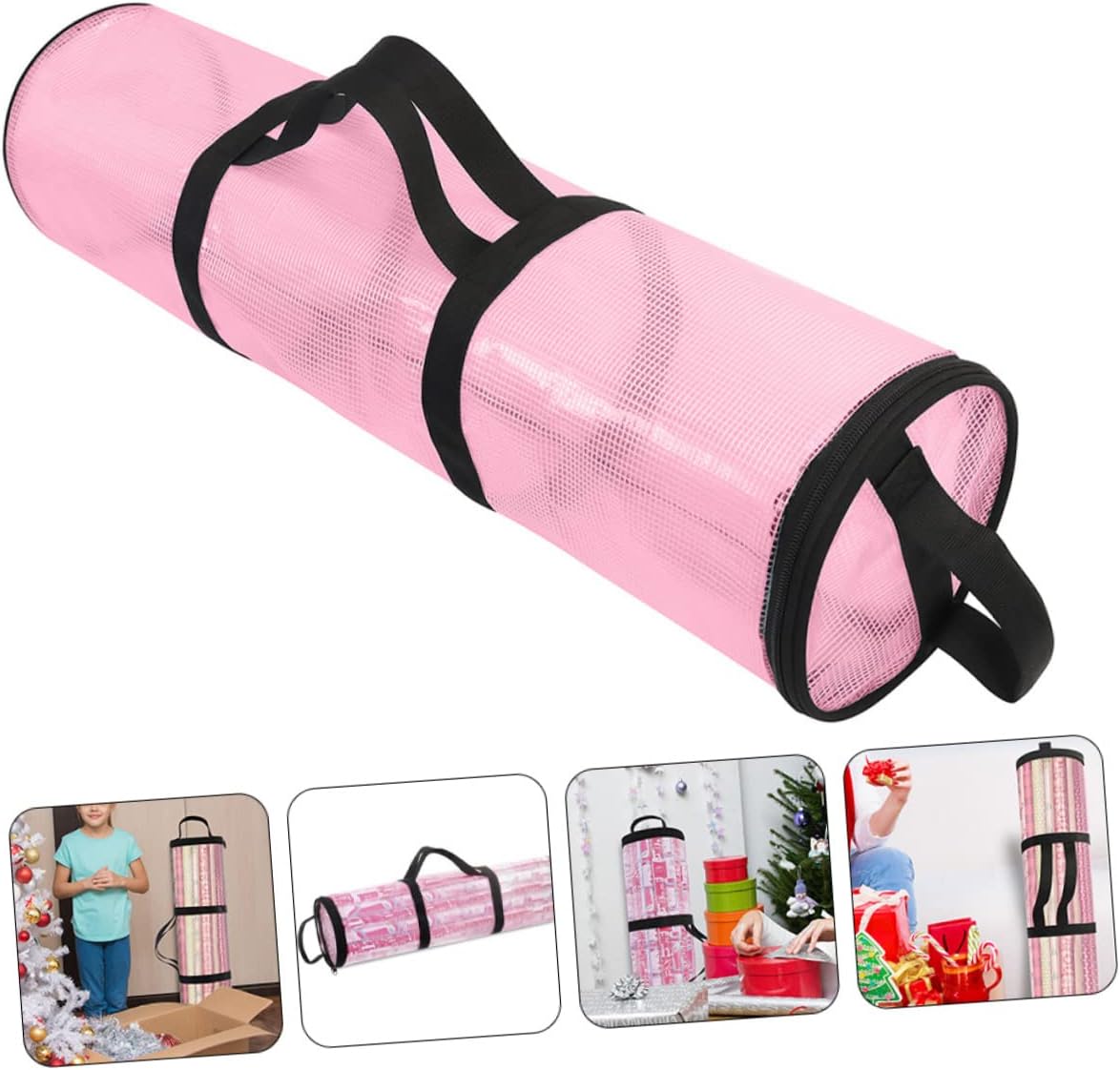 SOESFOUFU Xmas Gift Storage Bag Cylindrical Plastic Organizer for Christmas