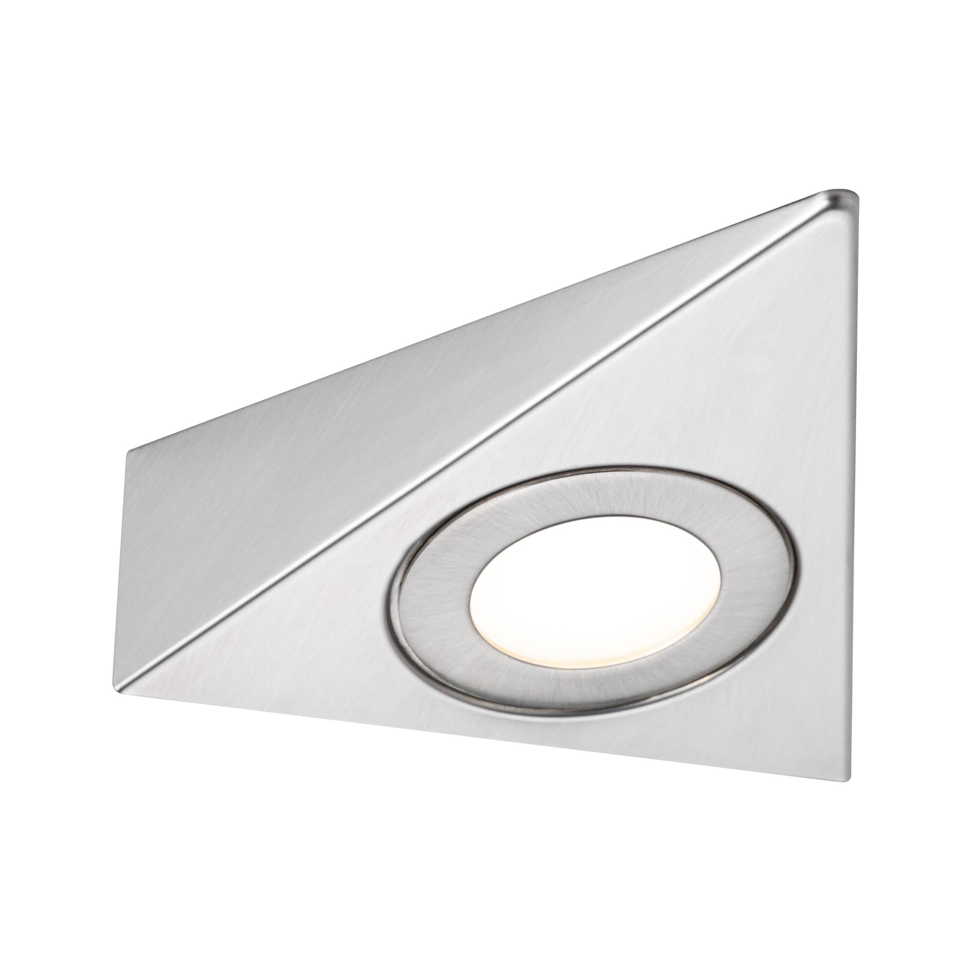 Paulmann 92125 LED sous-meubles Trias avec capteur de proximité kit de 3 3000 K 2,7W 135x132 mm 185lm Acier brossé luminaire en saillie pour meuble