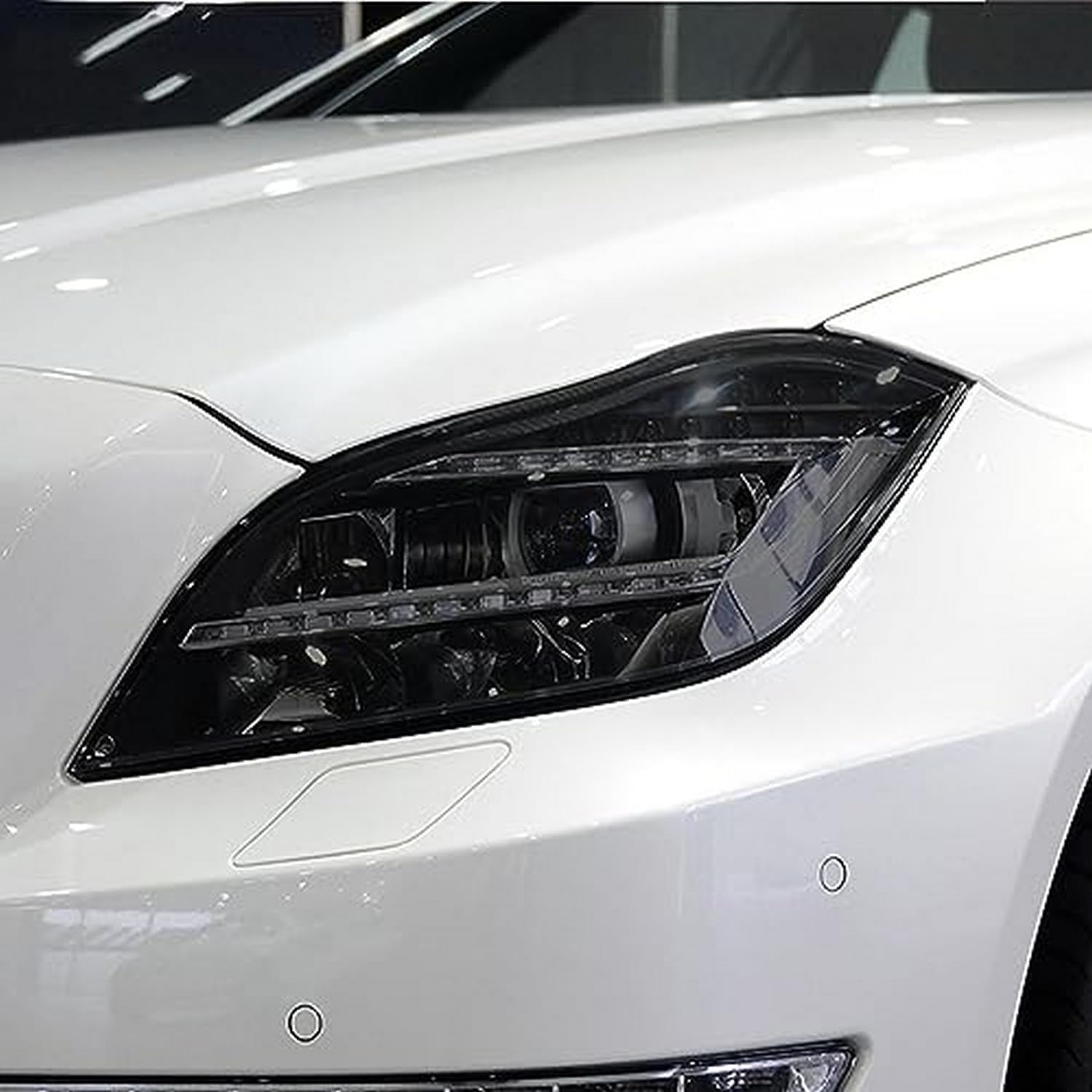 Car Headlight Protective Film Smoked Black Transparent TPU Sticker for Benz CLS Class C218 2010-2017