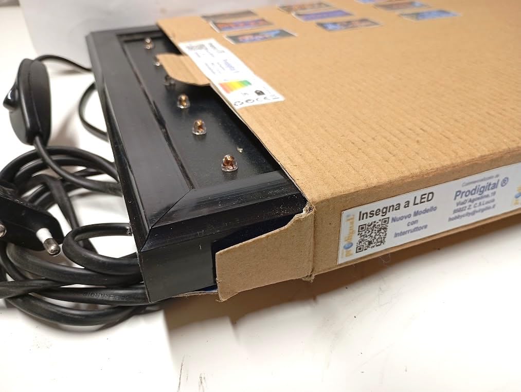INSEGNA Luminosa A LED con Scritta - Aperto 48X25X2 CM con LED Blu Lampeggianti [Classe energetica A]