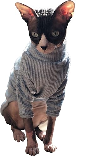 Bonaweite Sphynx - Ropa para gatos, suéteres de gato solo para gatos, suéteres de cuello alto Sphynx para gatos, ropa de gato solo para gatos, ropa