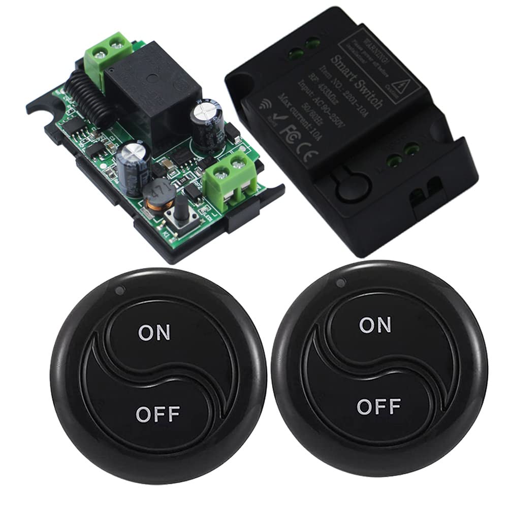 Buy Qiulaofu 3 Way Wireless Light Switch, No Wiring, No WiFi, Remote ...