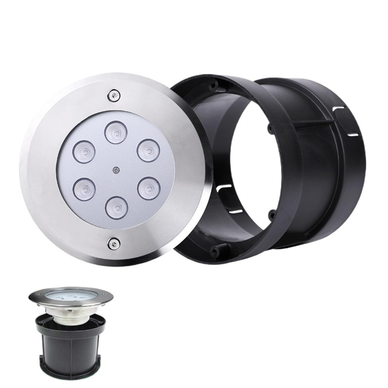 Lumières de piscine, Projecteur LED sous-marin intégré for piscine, éclairage d'extérieur enterré, classe IP68, 12 V, étanche, en acier inoxydable(blanc)