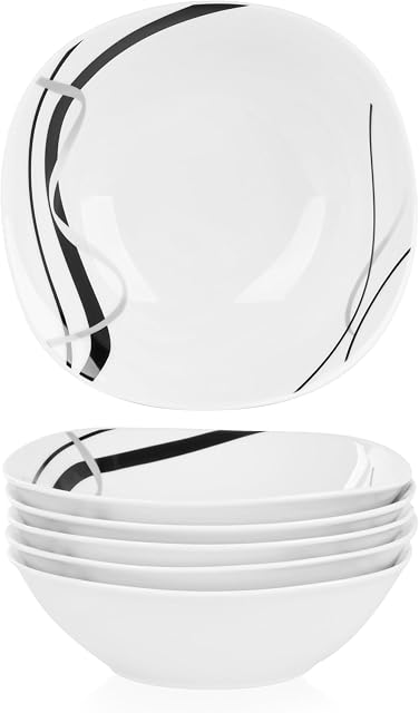 VEWEET Fiona 6-częściowy zestaw porcelanowych miseczek na musli 'Fiona' pojemność 440 ml, średnica 17 cm, uzupełnienie zastawy stołowej "Fiona", wszechstronne zastosowanie, FIONA-6CB, 6-częściowy