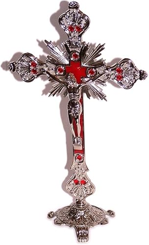 Holy Land Market Crucifijo de Cruz de Capilla de Decoración de Iglesia Católica Católica de Altar Cristiano