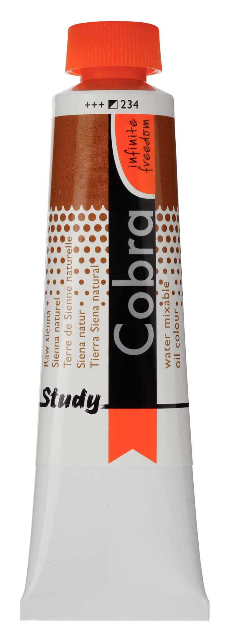 Cobra Raw Sienna Study Water Mixable Oil Colour Tube - 234-40 Ml - Semi-Opaque - Excellent Lightfastness