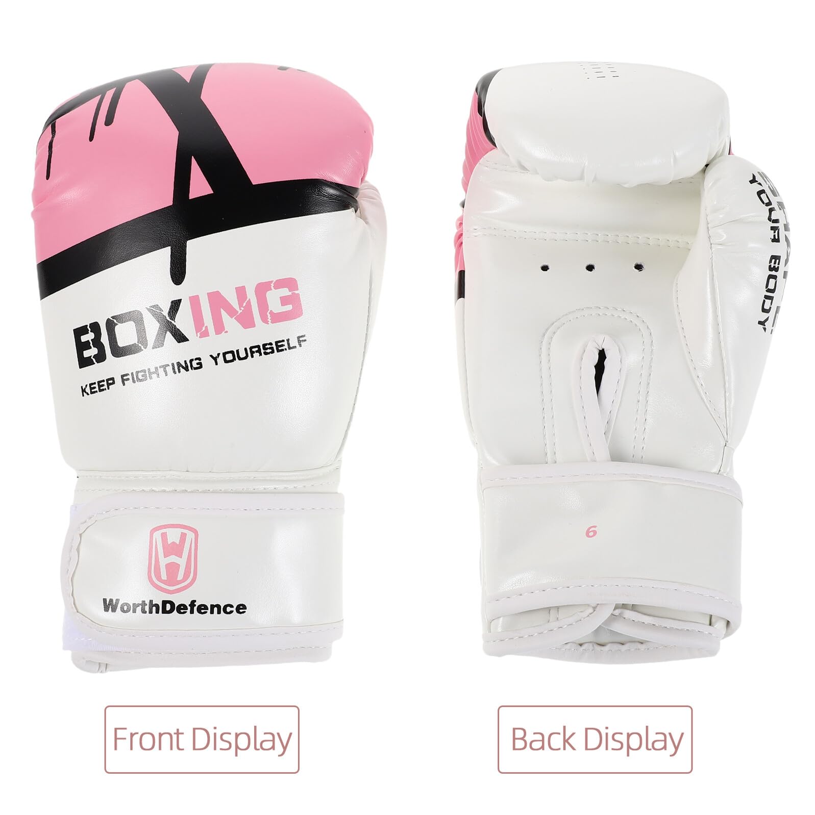 Didiseaon Guantoni da Boxe per 6Oz in PU Guanti da Allenamento Supporto Polso Imbottitura ad Alta Densità Guantoni da Sparring per Taekwondo e Karate Attrezzatura Sportiva per Ragazzi