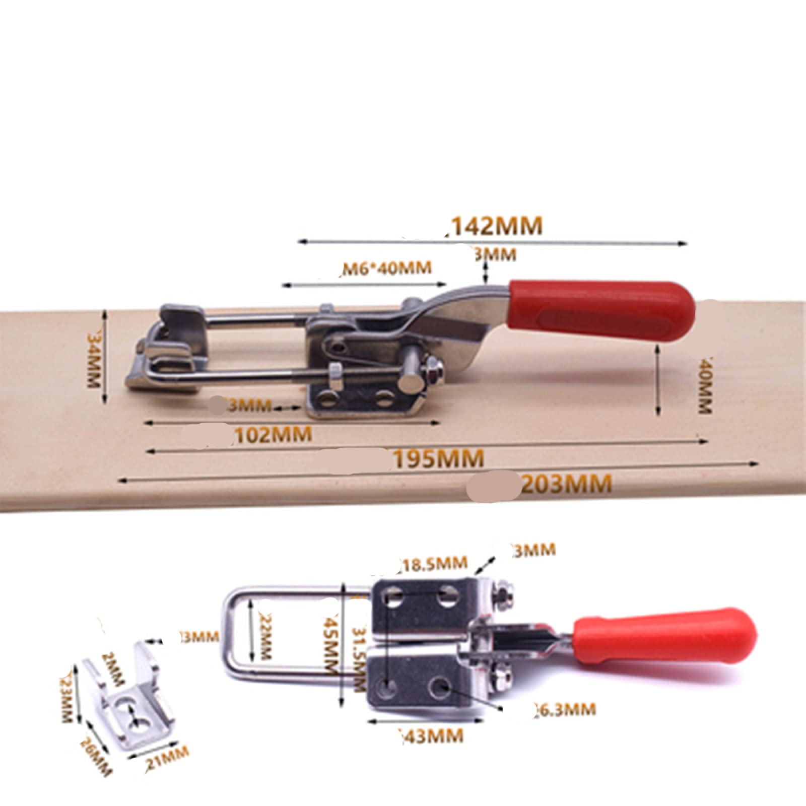 Pinza Para Trabajar La Madera Sargentos Carpintero Sargentos Para Madera Cierre De Puerta De Acero Inoxidable 304/Hierro Galvanizado, Hebilla Ajustable, Abrazadera De Abrazadera Rápida,Ping Redondo De