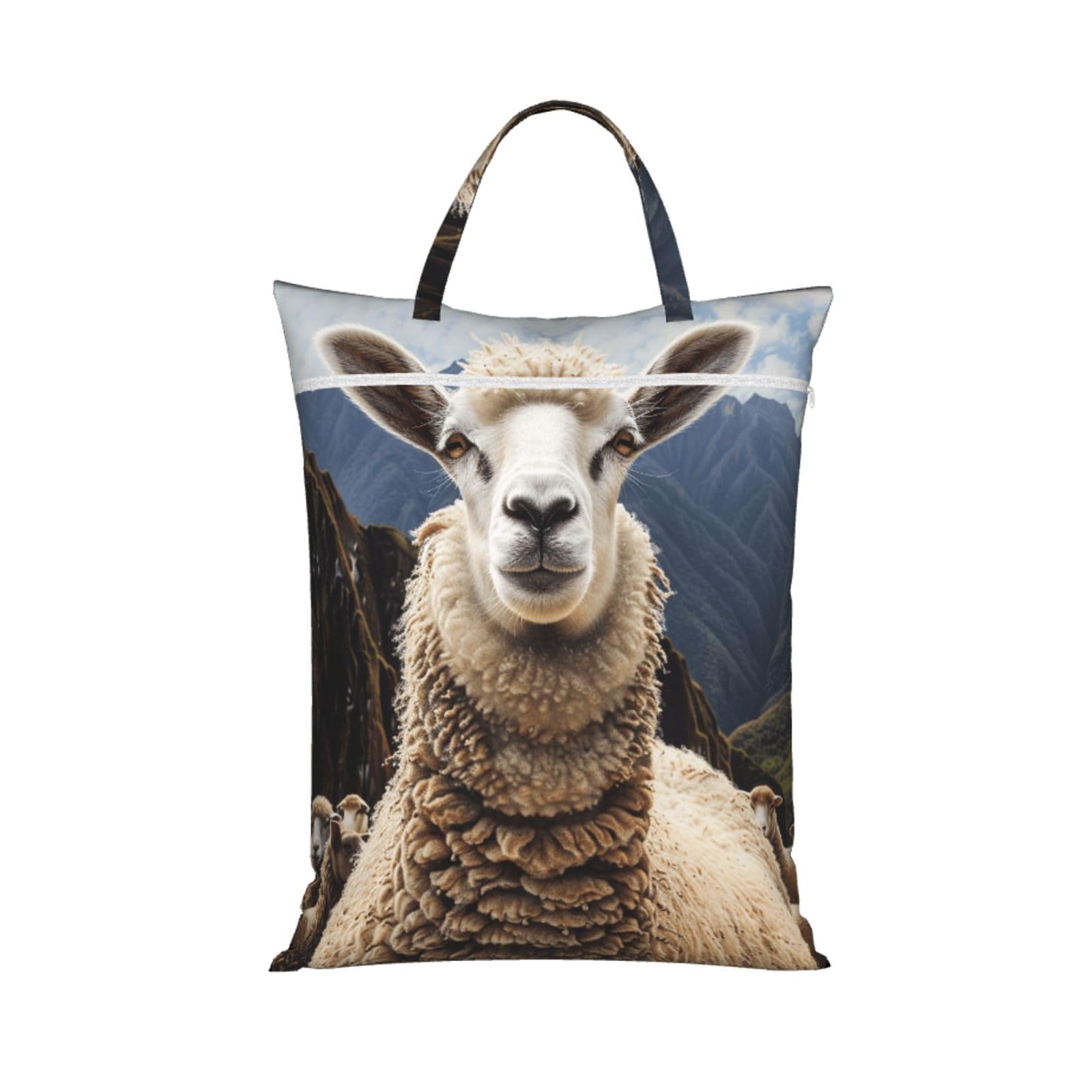 Large Travel Laundry Bags,Sheep Print with Handle Foldable Laundry Bag for Holidays Gym Swimming and Family Trips, 1Pcs