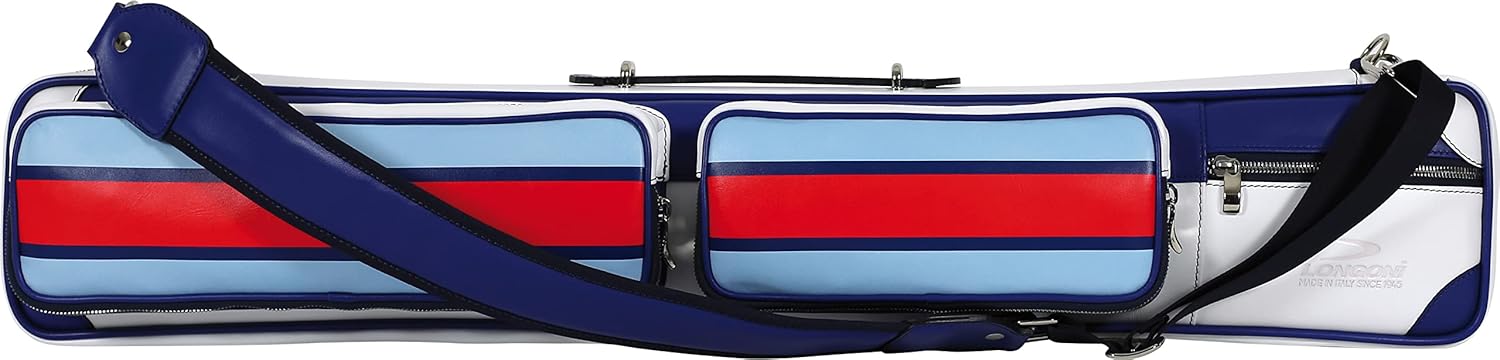 Longoni Giotto Sport Luxury Leather Pool Carom Billiard Soft Cue Case 4 x 8