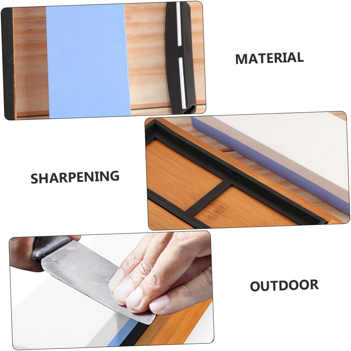 TEHAUX 1set Dual Grit Sharpening Stone Kit for Kitchen Tools Scissors Knives Includes Base Silicone Pad and Sharpening Guide for Grinding