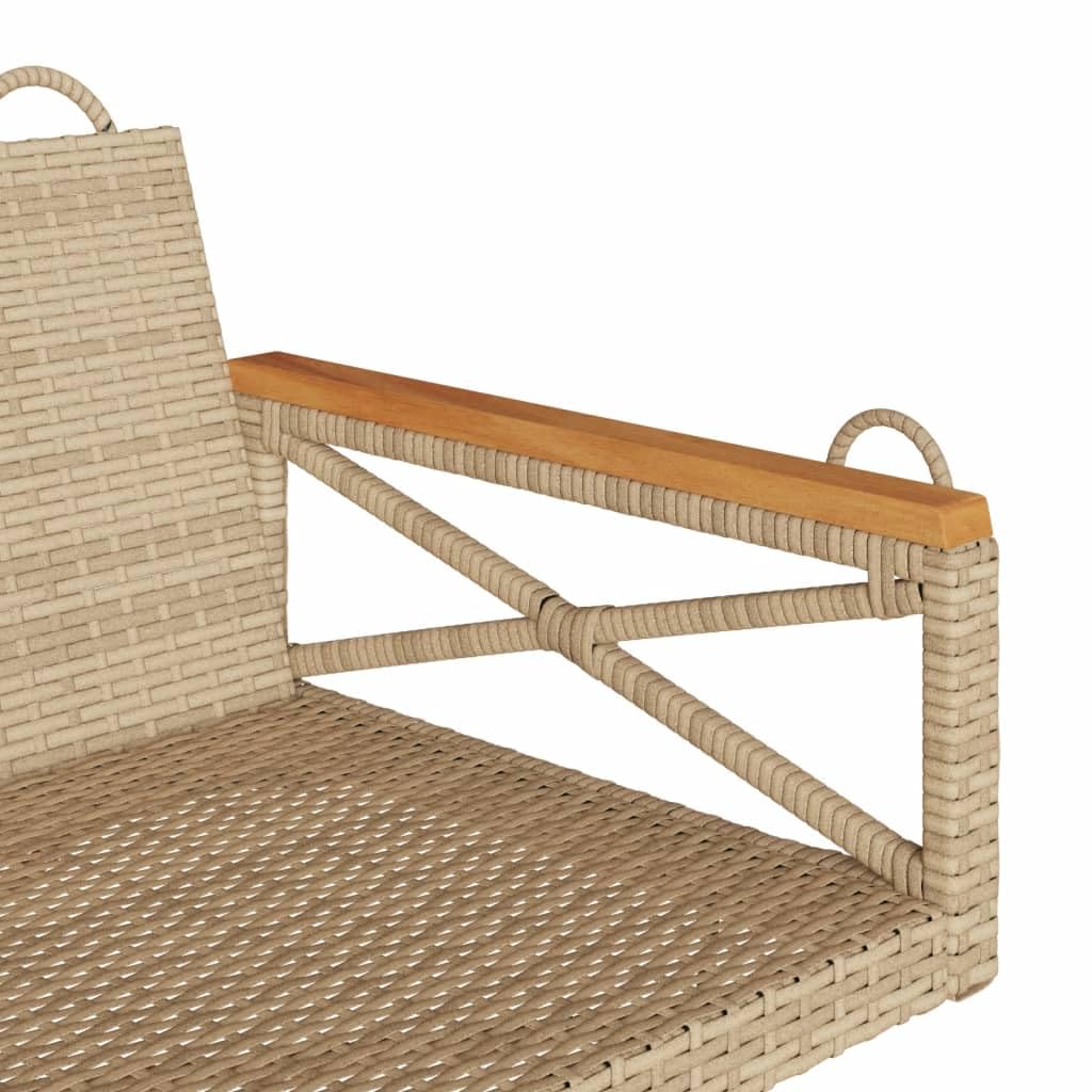 ShGaxin Banco Columpio de ratán sintético Beige 109x62x40 cm, Columpio Jardin Exterior, Balancin Jardin Exterior, Muebles Jardin Exterior, Balancin Balcon - 368154