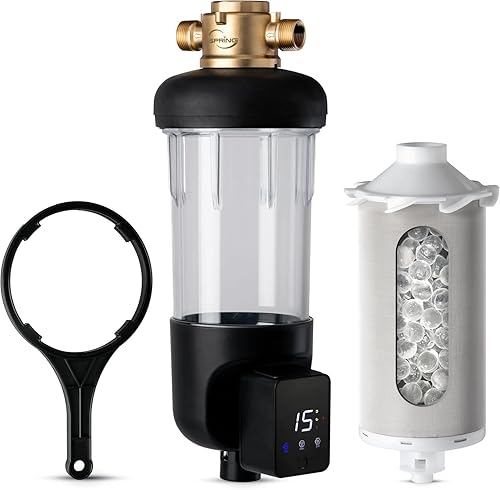 Miniatura 10 de iSpring WSP50SL-ARJ-BP, certificado NSF, filtro de agua de sedimentos giratorios para toda la casa, 4 modos de derivación, incluye Siliphos que